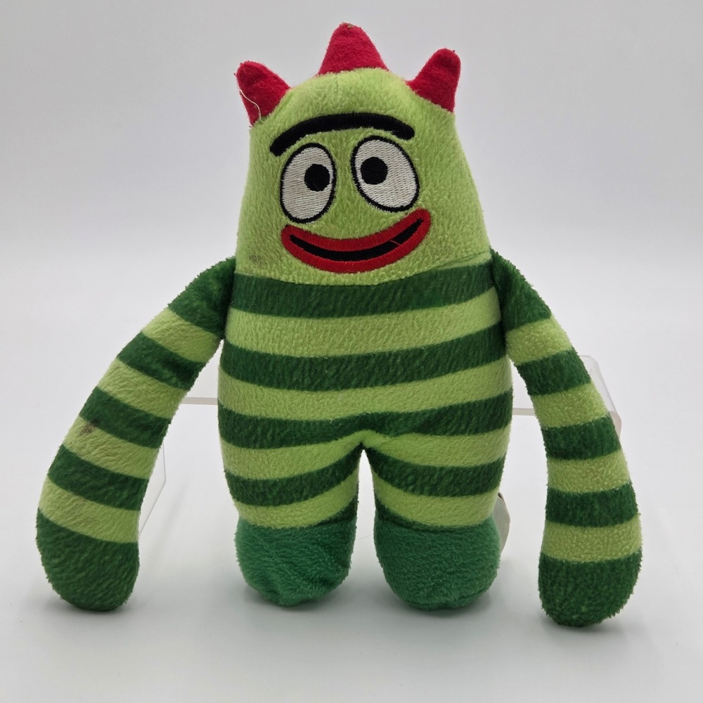 Official Nanco Yo Gabba Gabba Kids 10" Brobee Plush Toy Green Striped 2010